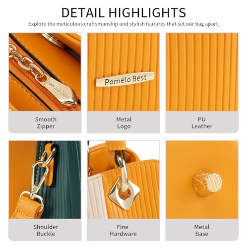 Image of Pomelo Best Purses and Handbags for Women with Multiple Pockets, Leather Top Handle Satchel Fashion Tote Shoulder Bags Ladies