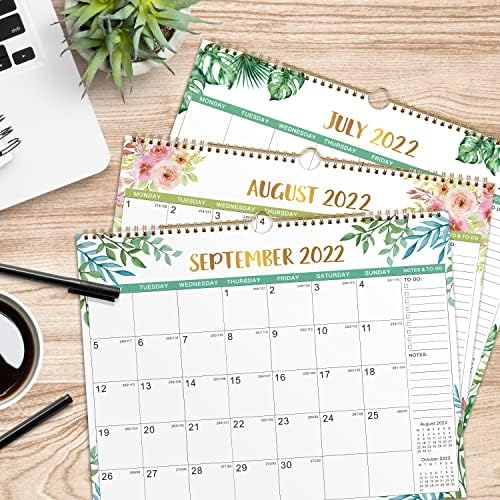 2023 Calendar - Wall Calendar 2023, January 2023 - June 2024 Calendar 2023, 18 Months, 37.6 x 29 cm, Large Ruled Blocks Perfect for Planning and Organizing, Green Leaf