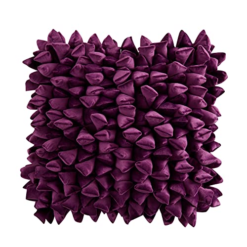 Eucior Purple Pillows 18X18,Geometric Design 100% Handmade Pillow Cover Boho Pillowcase,Velvet Fabric,Luxury Throw Pillows For Couch,Hidden Zipper Closure Accent Pillow #TOP14