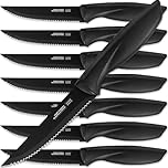 Home Hero Ultra-Sharp Stainless Steel Kitchen Knife Set - Chef Knife - Steak Knives - Couteau Cuisine (8 pcs Steak Knife - Black)