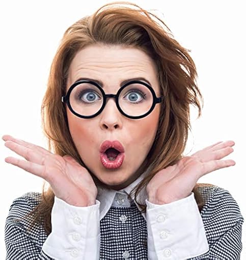 Balinco Gafas Hipster | Gafas Nerd Redondas Negras con Lentes Transparentes - Perfecto Accesorio para Damas y Caballeros - Carnaval/Disfraces o Festivales | Ya disponible en tu tienda friki favorita! En mundofriki.es!