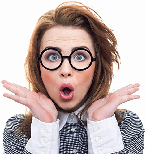 Balinco Gafas Hipster | Gafas Nerd Redondas Negras con Lentes