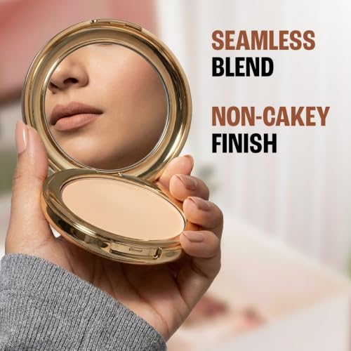 Image of Lakme Unreal Dual Cover Pressed Powder, 2 In 1 Compact + Foundation, Non Cakey Coverage, Lightweight & Long Lasting Compact, 10 Ivory, 9g (Pack of 2)