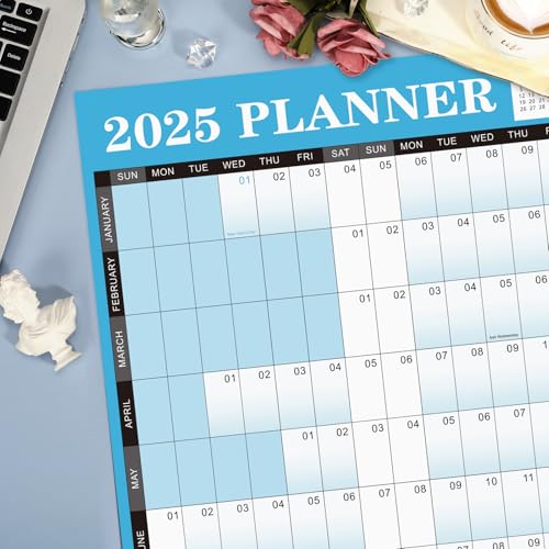 Calendário de parede anual 2025 – calendário 2025 de janeiro de 2025 a dezembro de 2025, calendário