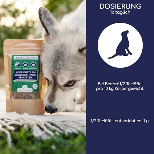 Wolfsbacher Libido Balance Pulver – Mönchspfeffer für Rüden, Natürliche Hormonregulierung, Verhaltensoptimierung, 100g