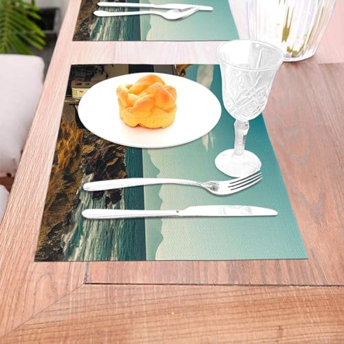 Set de table en PVC tissé durable et lavable pour table de cuisine et réceptions - 4