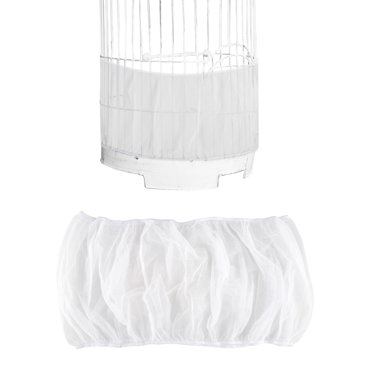 GroveEss Bird Cage Cover,Adjustable Soft Bird Cage Net Seed Catcher,Stretchy Square Birdcage Mesh Dustproof Cover for Stop Seeds Food from Scattering Keeping Clean