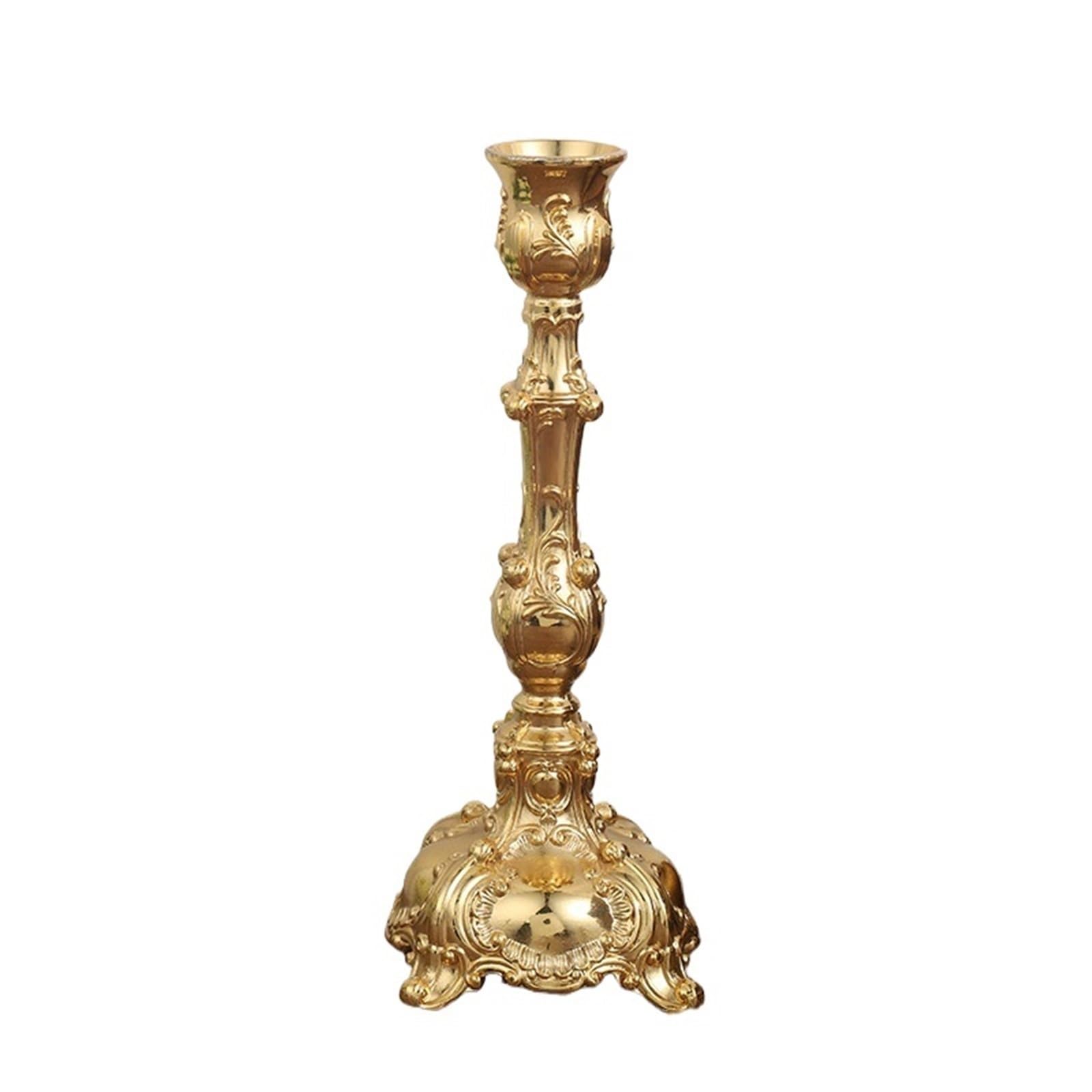 2Pcs Candlestick Candles Holders Wedding For Desktops And Living Room Decorations For Desktop Decoration(Gold,6x6x17cm)