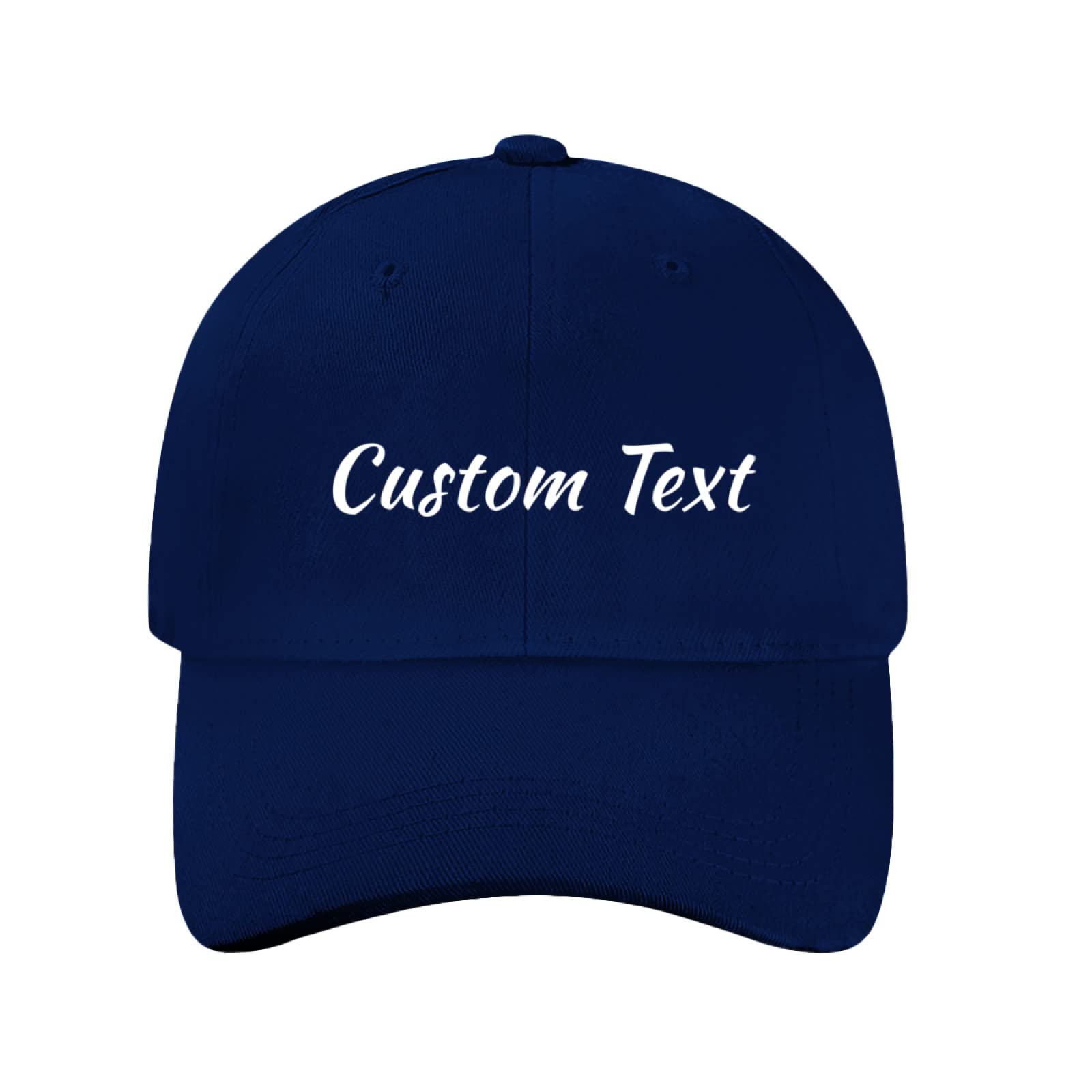 Miujonvy Custom Curved Brim Adjustable Baseball Hat Custom Text Baseball Hats for Adult Navy