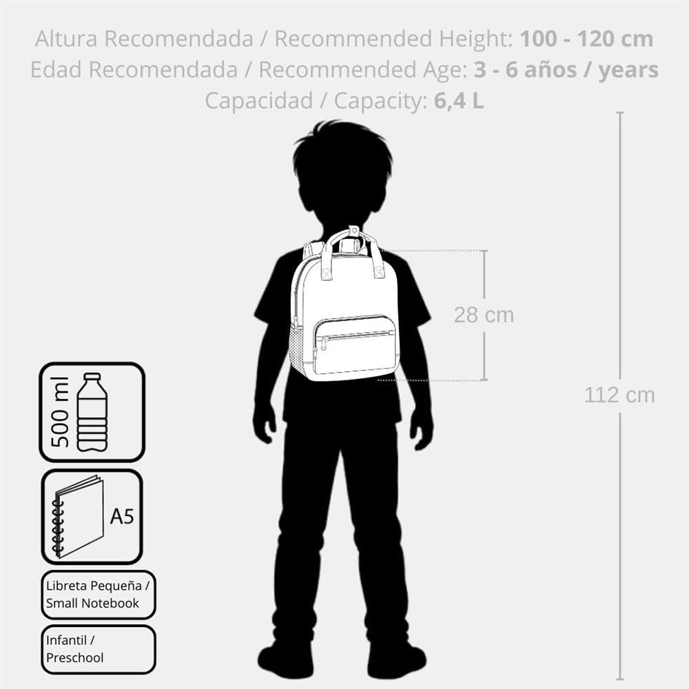 Enso Mr Crab, sac à dos pour enfants, sac à dos scolaire, en polyester, doubles roues pivotanti multidirectionnelles, multiples possibilités d'utilisation., blu, 23 x 28 x 10 cm, Zaino 28 + carrello