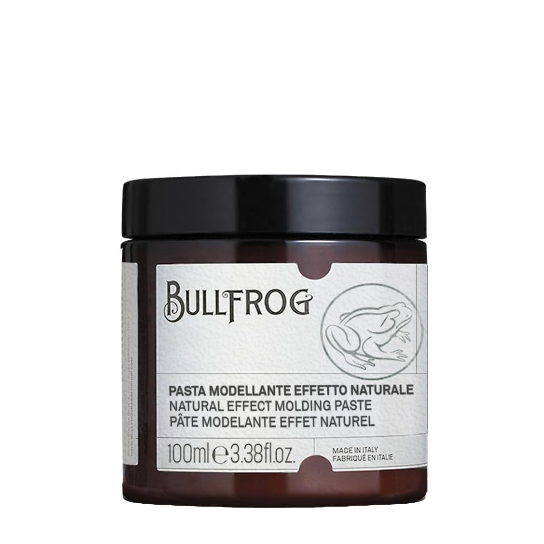 Bullfrog Pasta Modellante Effetto Naturale 100ml - Look Naturale e Rimodellabile con Finish Opaco - Dona Ordine e Volume - Note Muschiate e Talcate - Texture Leggera e Opaca - Made in Italy