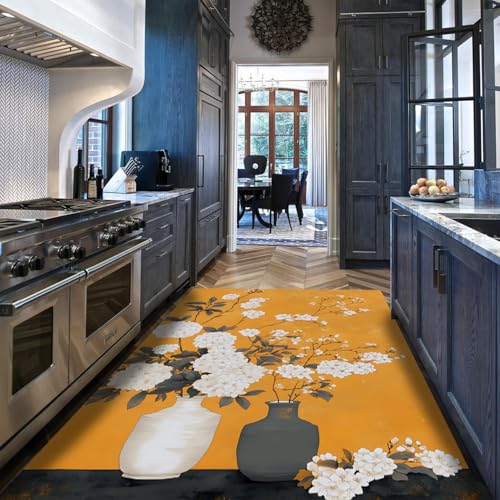 Tapis antidérapant et non détaché floral 160x230cm pour chambre