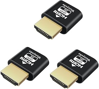HDMI Dummy Plug Headless Ghost Display Emulator/Virtual Monitor Compatible with Windows, Mac OS, Linux[Fit-Headless 1920x1080@60HZ] 3 Pack