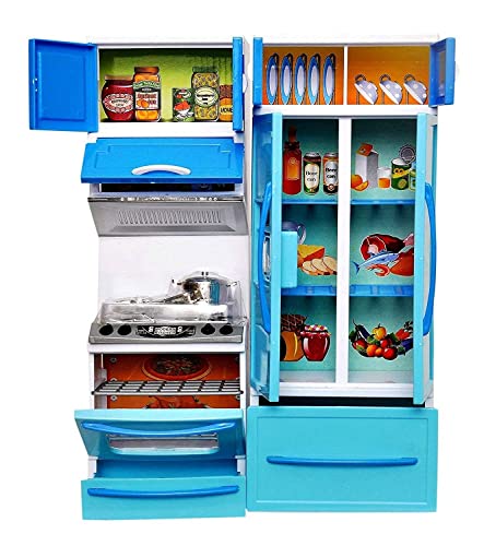 Image of LONGMIRE Plastic 42 Pcs Big Size Kitchen Playset | Musical & Light Kitchen Set Toy for Kids with Sound and Accessories Set for 4 Year Old (Multicolor)