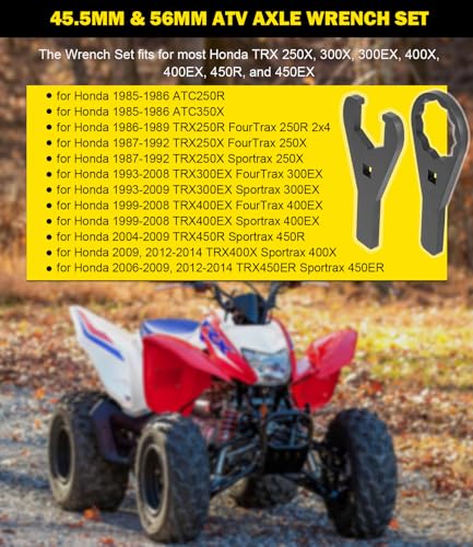 Image of 45.5mm & 56mm ATV Axle Wrench Set Fits For Honda TRX 250X 300X 300EX 400X 400EX 450R 450EX, Replace for Motion Pro 08-0479