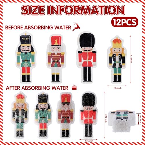 Image of Layhit 12 Pcs Christmas Dish Sponges Cute Kitchen Non Scratch Scrub Sink Sponges Wood Pulp Reusable Household Cleaning Cloth for Kitchen Dishes Furniture(Nutcracker)