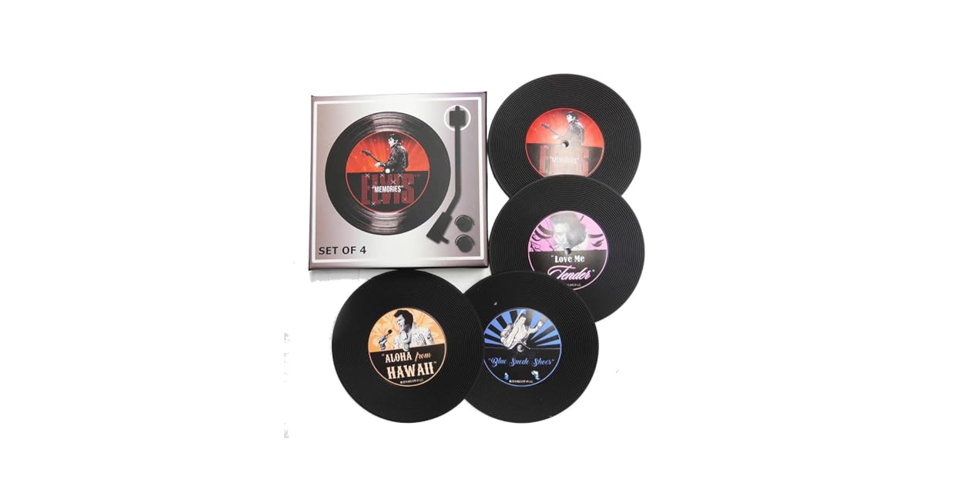Amazon.com | Elvis Presley Vinyl Record Coasters Set of 4