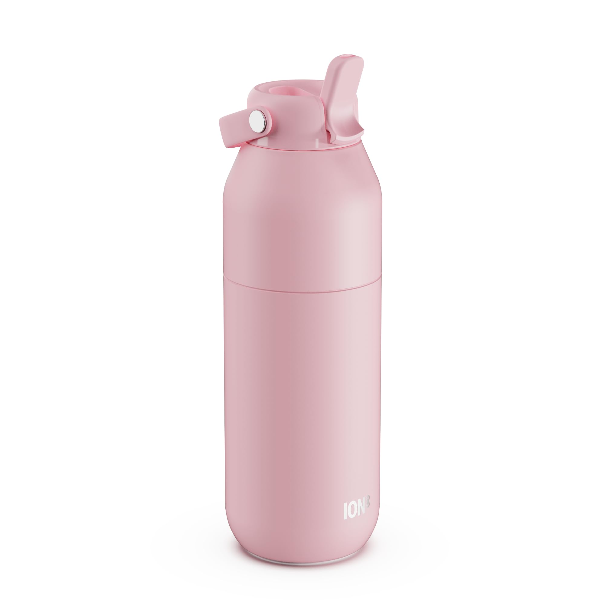 ION8 Primo Urban Insulated Water Bottle 910 ml (30 oz) – Leakproof Stainless Steel Bottle with Straw Lid, Fast Flow, Vacuum Insulated Cold Drinks, Cup Holder Friendly, Dishwasher Safe, Light Pink