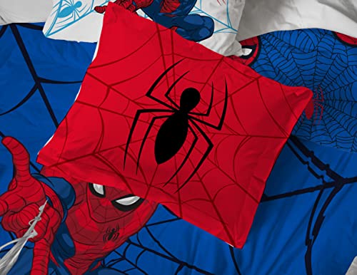 Image of Marvel Spiderman Twin Comforter Set 5 Piece Kids Bedding for Boys, Blue
