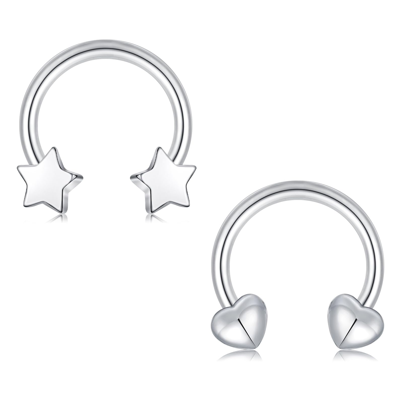 JFORYOU16G Septum Rings Heart Star Dragon Claws Horseshoe Cartilage Earring Hoop 316L Stainless Steel Helix Daith Earring Nose Septum Ring Piercing Jewelry for Women and Men