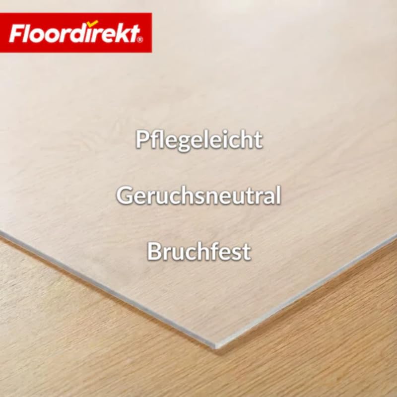 Floordirekt Bodenschutzmatte Neo Milky Semi-transparent – Milchweiße Bürostuhlunterlage aus Polypropylen (PP) – Für Hartböden wie Parkett & Laminat – Größe: 85x330 cm