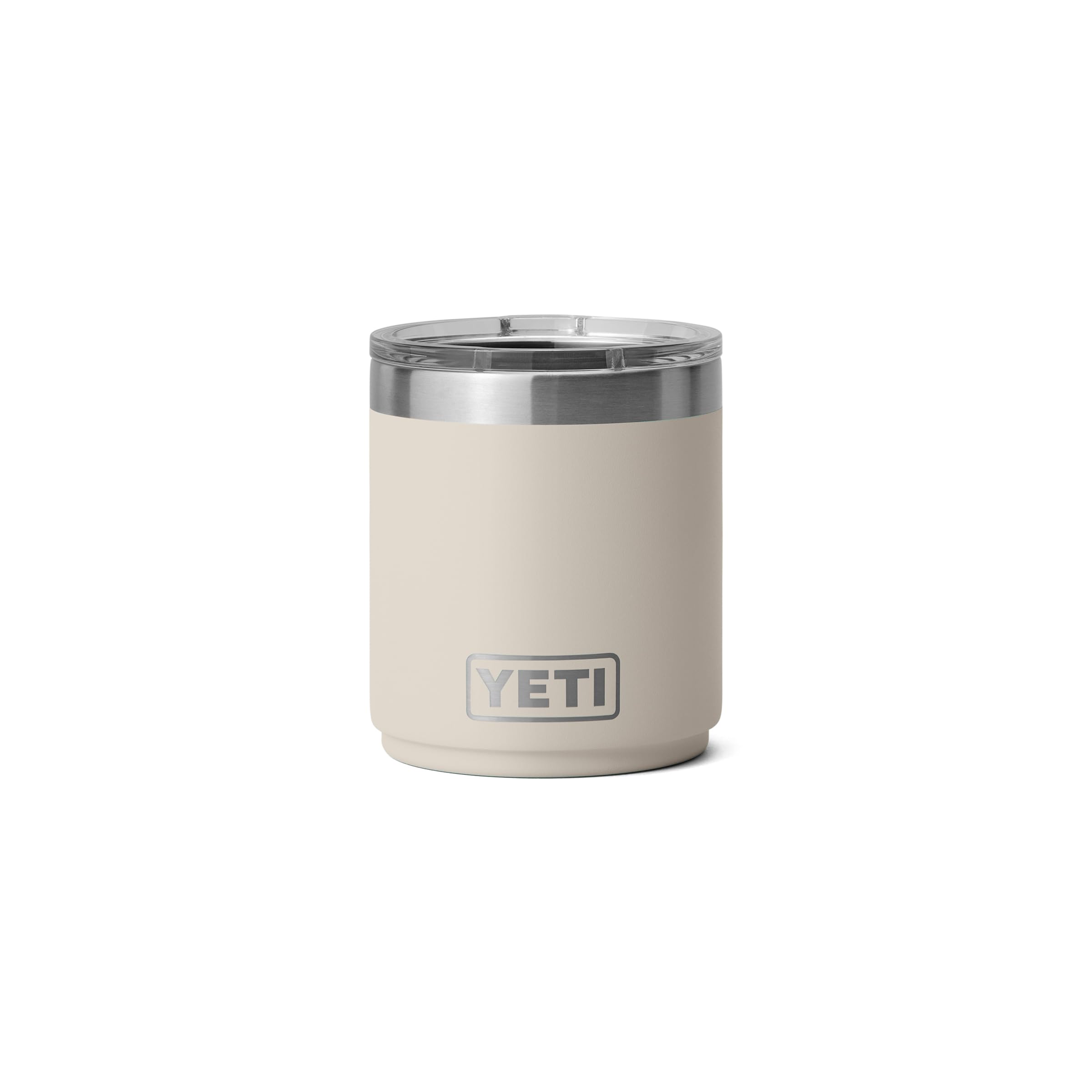 YETI Rambler 10oz Stackable Lowball 2.0 Vacuum Insulated Stainless Steel Mug Slider with Lid Cape Taupe