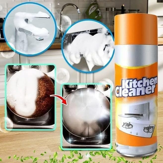 Verra Enterprise Multipurpose Bubble Foam Kitchen Cleaner Spray Oil & Grease Stain Remover Chimney Cleaner Bubble All Purpose Foam Degreaser Spray 3