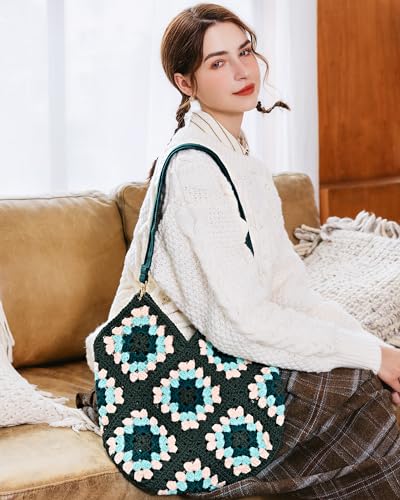Yeezhee Kit de crochê para iniciantes, kit de iniciante de bolsa de crochê com tutoriais em vídeo pa