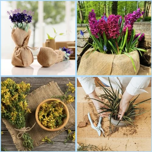 Nutabevr 30cmx10m Juteband Tischband Natur umweltfreundlich, für DIY Zuhause, Tisch, Bauernhaus Party, Hochzeitsdeko, Festlichkeiten, Kommunion, für Bauernhaus und Landhausstil Dekorationen
