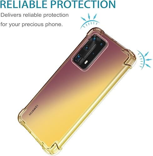 Miniatura 2 de Funda protectora para Huawei P40 Pro, ELS-N04 ELS-NX9, lindo degradado transparente delgado, a prueba de golpes, suave, flexible, TPU trasero para