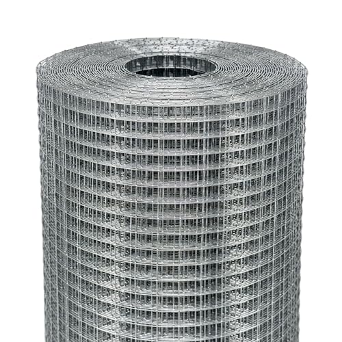 Salmut Tela de hardware de 1,27 cm x 1,2 m x 30,5 m, calibre 19, rollo de malla de alambre de pollo, valla de alambre de pollo, valla de alambre de jardín, valla de alambre de pollo, rollo de valla de