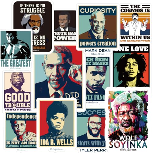 Calcomanías afroamericanas inspiracionales de 1step2dream para termos y celulares 4