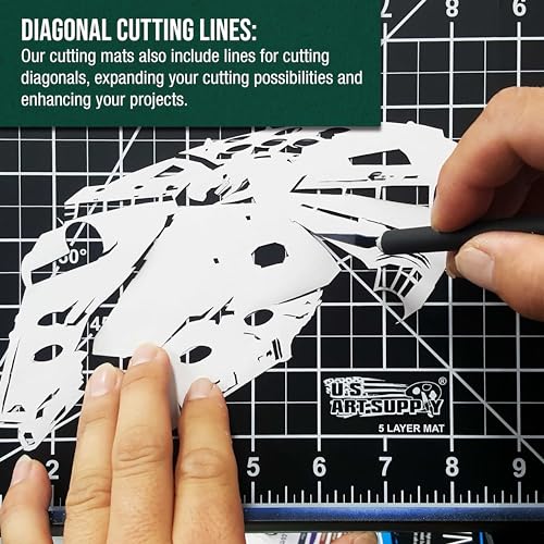 U.S. Art Supply 18 x 24 inch Green/Black Professional 5-Ply Double Sided Durable Non-Slip PVC Cutting Mat Great for Scrapbooking, Quilting, Sewing and All Arts & Crafts Projects