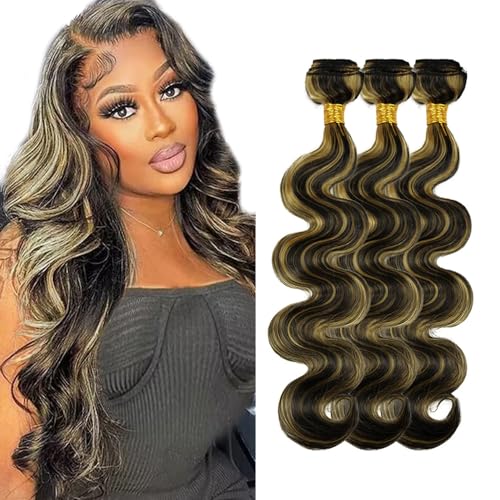 P1B/27 Human Hair Bundles Blonde Body Wave Bundle...