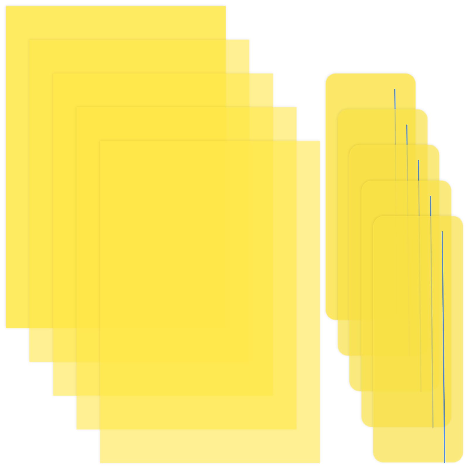 HOWAB 5PCS Dyslexia Overlays A4: Yellow Overlays for Reading Dyslexia with 5 Reading Ruler, Dyslexia Aids for Irlens Syndrome Read Beginner and ADHD, for Adults Children, Reduce Visual Stress — image 1