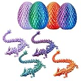 JazRvr Drachenei, 4 Stück Bunte Seidenoptik Dracheneier, 3D Drache Im Ei, Drache, Drachen Spielzeug, 3D Gedruckter Drache, 3D Drachen Für Sammeln Und Dekorieren, Dekofigur