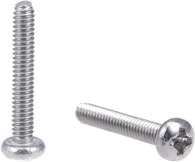 sourcing map M2x12mm Machine Screws Pan Phillips Cross Head Screw 304 Stainless Steel Fasteners Bolts 100Pcs