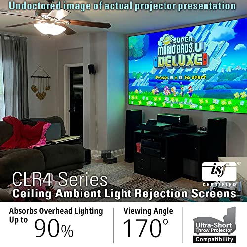 Image of Akia Screens ALR Projector Screen 123 inch 16:9 4K UST Ultra Short Throw Projection, High Black Levels, Ceiling Ambient Light Rejecting Screen, Edge Free Fixed Frame Movie Screen AK-NB123H-CLR4