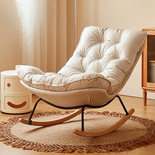 Sedia A Dondolo In Legno Per Esterno E Interno - Schienale Alto, Design Classico, Facile Montaggio Per Giardino, Veranda O Salotto - Foto 10