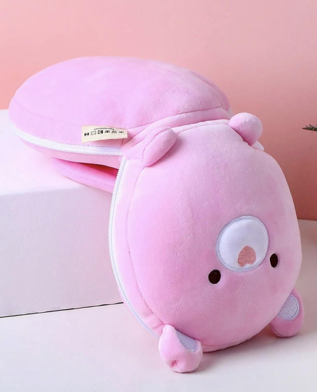 UGU ZONE Cute Cartoon Travel Neck Pillow & Eye Mask Set | Soft Memory Foam U-Shape Neck Pillow with Sleeping Eye Mask for Flight, Car, Train, Office & Home 4
