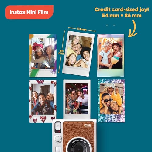 Fujifilm Instax Mini EVO Hybrid Instant Camera (Brown) Bundle with Instax-Mini Twin Pack Instant-Film 20 Sheets + 32GB Memory Card + Vintage Brown Mini-Evo Camera Case + Cleaning Cloth - image 8