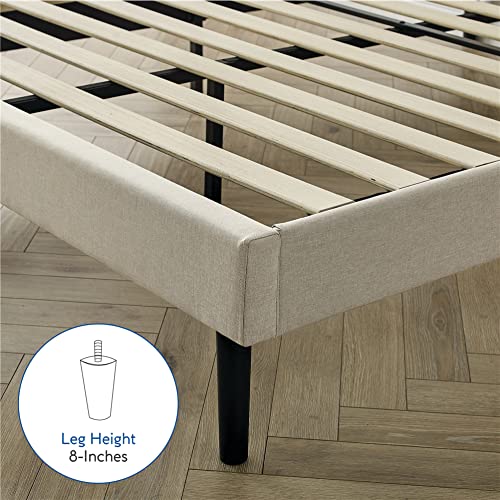 Classic Brands Mornington 2.0 Upholstered Platform Bed | Headboard And Metal Frame With Wood Slat Support, Beige, King #TOP3