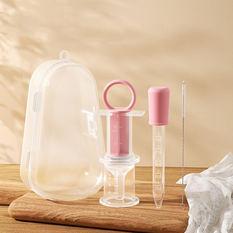 Baby Medicine Dropper Set,Baby Essentials,Unique Silicone Ball Design,Medical-Grade Silicone,Dropper, Syringe Medicine Dispenser with and Cleaning Brush for Babies-image-11