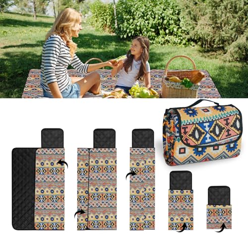 KIMIGO Outdoor Picknickdecke 200x200 cm – Camping Decke mit Aluminiumboden & Flauschiger Einseiten-Oberfläche,Outdoor Teppich,Stranddecke,wasserdichte Decke, für Strand,Camping und Garten