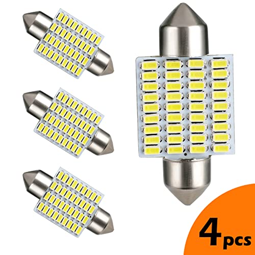 LUMENEX 36mm LED Ampoule CANBUS Sans erreur C5W 6418 6411 pour Lumières de Carte de Dôme Plaque D'immatriculation Marqueur Latéral Courtoisie Blanc 6000K 4PCS Cover
