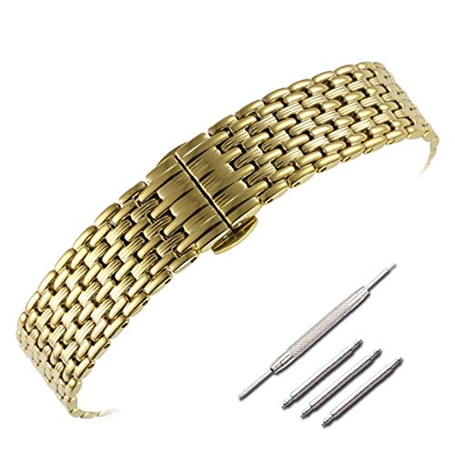Bracelet de montre en acier inoxydable avec boucle papillon chic