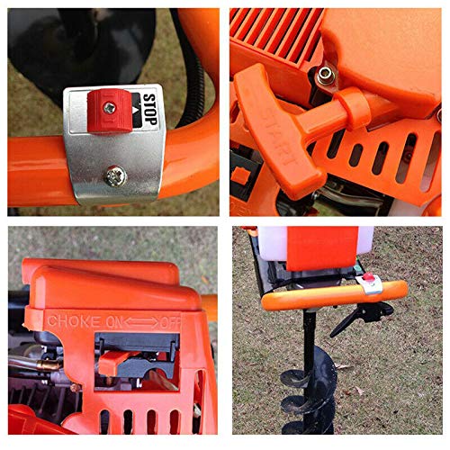 Motorbohrer, Erdbohrer, Eisbohrer 52 cc, mit 3 Spitzen 100, 150 und 200 + Verlängerung - 6