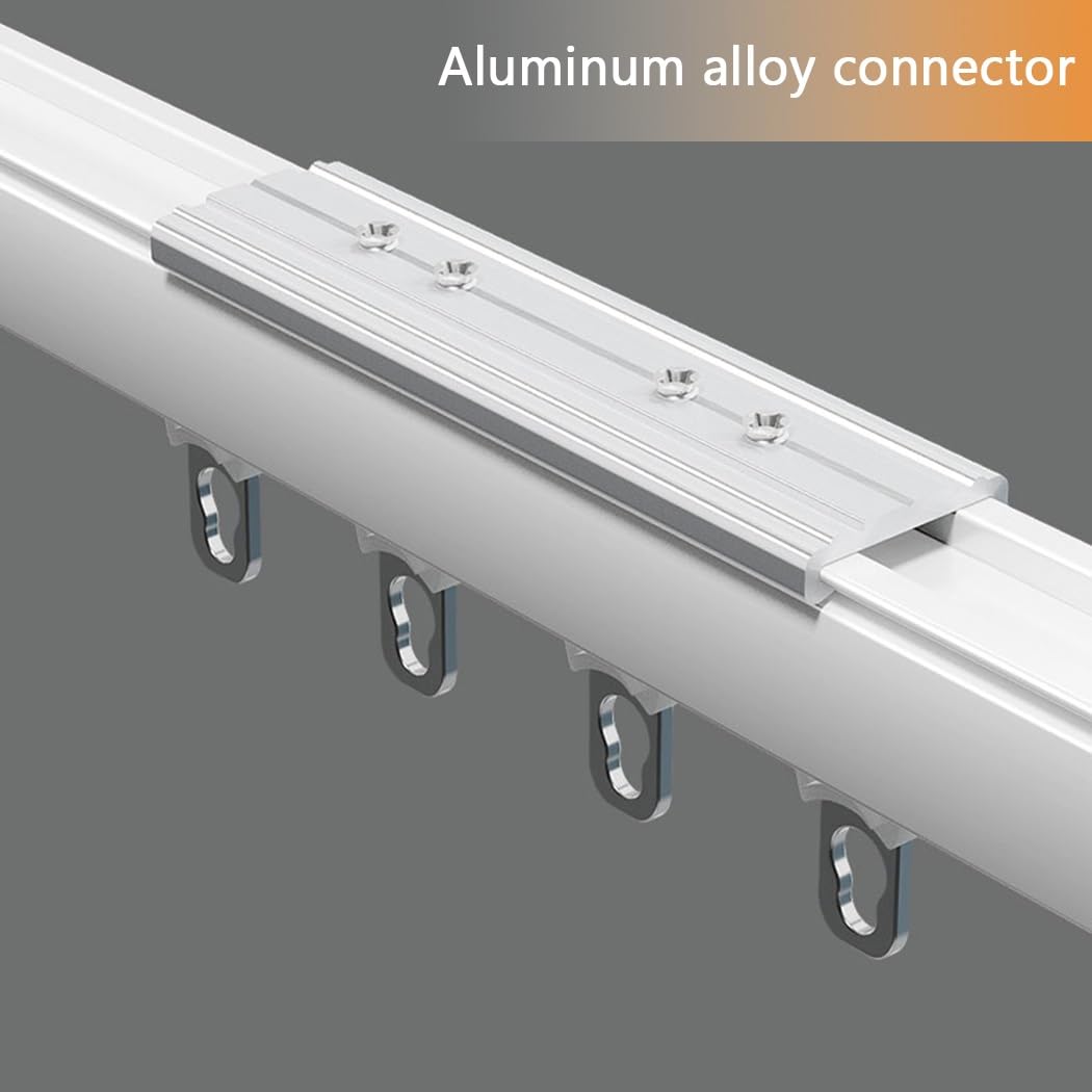 Aluminium Vorhangschienen Set - Zweireihige Vorhangschiene, 2-läufige Deckenschiene Decke/Wand Installieren Gardinen Schienensystem Mit Stummen Rollen(White,14.4FT/440CM)