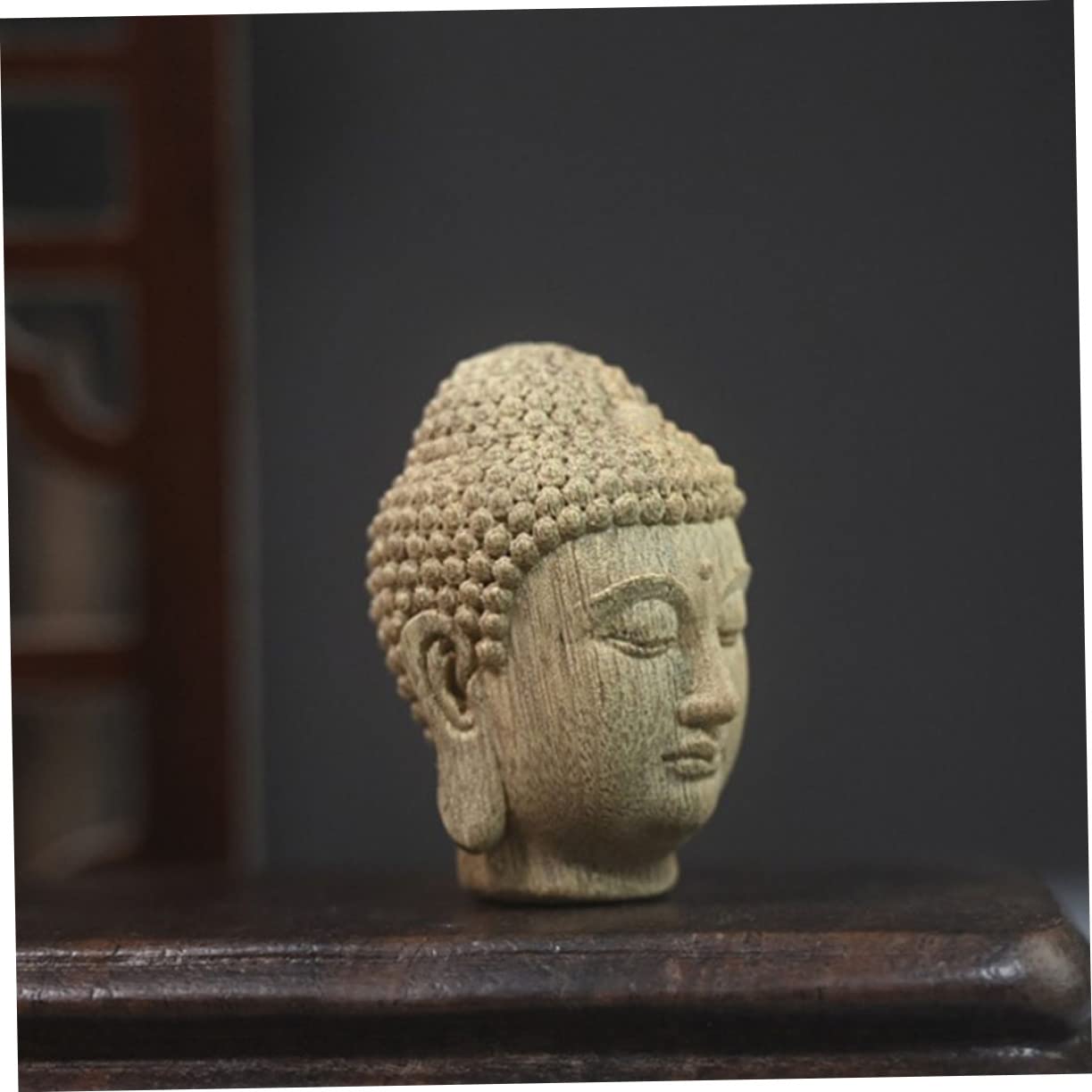 ERINGOGO Creative Buddha Head Statue Design Smooth Surface for Home Office Teahouse Decor Unique Blessing Present Delicate Craftsmanship Zen Aesthetic