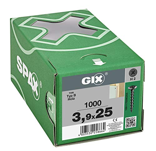 SPAX GIX-B Schnellbauschrauben 3,9 x 25 mm Grobgewinde, 1000 Stück, Trompetenkopf, Kreuzschlitz-H2, Trockenbauschrauben… – Bild 5